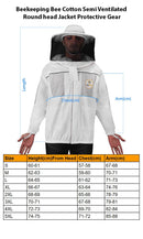 Beekeeping Bee Cotton Semi Ventilated Round head Jacket Protective Gear - Ozee beekeeping Supplies