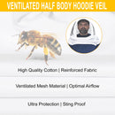 Beekeeping Half Body Hoodie Veil Protective Gear - Ozee beekeeping Supplies