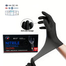 Black Nitrile Disposable Gloves – Powder Free, Latex Free, Heavy Duty Industrial & Food Safe Gloves 100 PCs -
