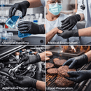 Black Nitrile Disposable Gloves – Powder Free, Latex Free, Heavy Duty Industrial & Food Safe Gloves 500 PCs -