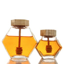 60 X Honey Glass Jar With Wooden Honey Spoon 380 ML / 220 ML - Ozee beekeeping Supplies
