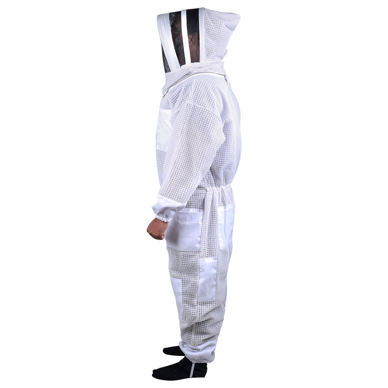 OZBEE Beekeeping Suit 3 Layer Mesh Ultra Cool Ventilated Hoodie Veil Beekeeping Protective Gear