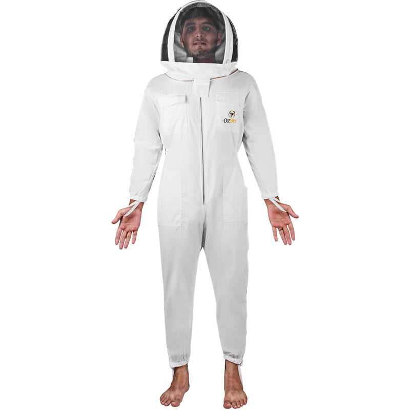 OZBEE Beekeeping Suit Standard Cotton With Hood Style Veil