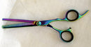 Barber Salon Multi Color Titanium Quoted Stainless J - 2 Steel Professional Thinning Scissor 7" - Ozee beekeeping Supplies
