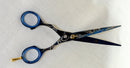 Ovial - Plasma Navy Blue Embroidered Professional Stainless Steel Scissor 6.5" - Ozee beekeeping Supplies