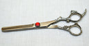Supreme Quality Stainless Steel Thinning Scissor with Antique Carved Handle 7" - Ozee beekeeping Supplies